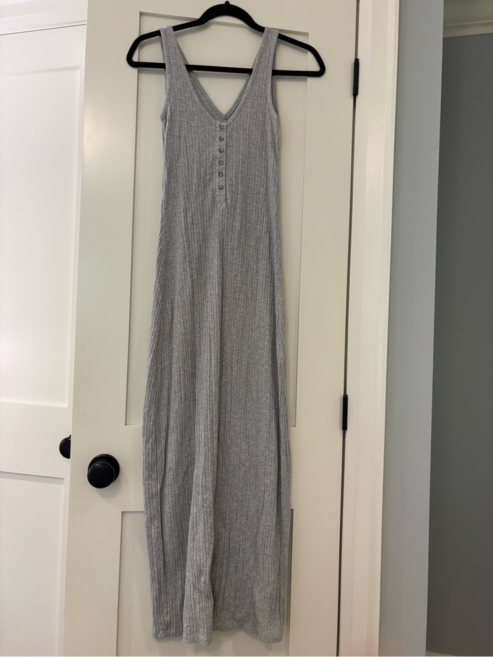 Aerie Double V bodycon Maxi Dress in Heather Gray